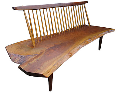 George Nakashima, (American, 1905-1990), 
"Conoid Bench", 1960's Nakashima bench